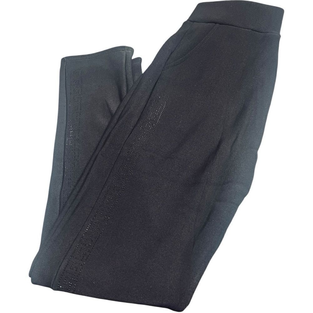 Elegant Black Embellished Winter Straight Pants